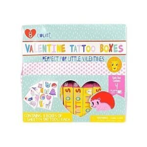 Bendon Kids Valentine Tattoo Boxes 8 Count Temporary Tattoo Stickers NEW